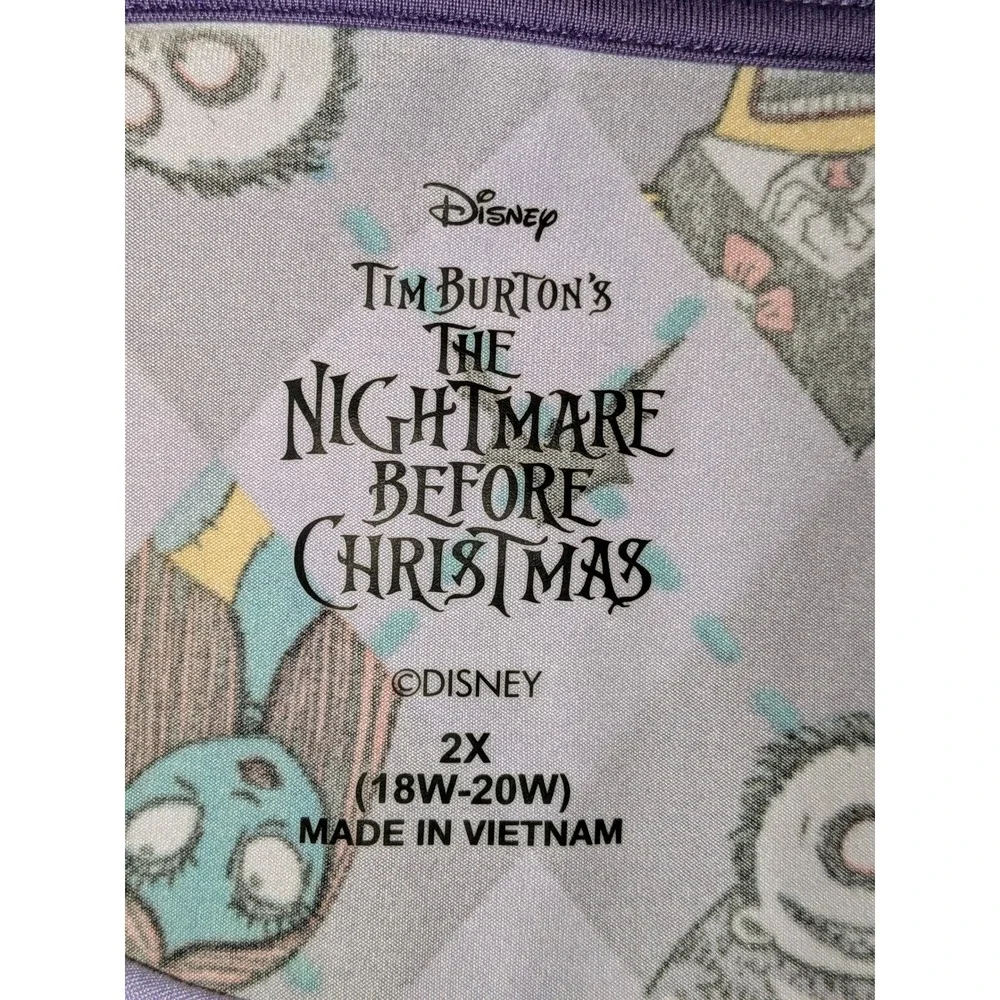 Disney Nightmare Before Christmas Lavender Argyle‎ Pajama Shorts Set 2X NWT - Picture 5 of 11